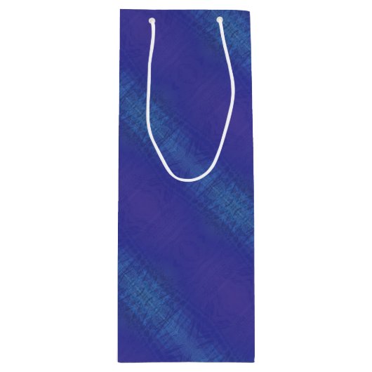 aanvaarding | Blauw Indigo Violet Shibori Patroon Wijn Cadeautas (Voorkant)