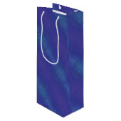 aanvaarding | Blauw Indigo Violet Shibori Patroon Wijn Cadeautas (Voorkant Gekanteld)