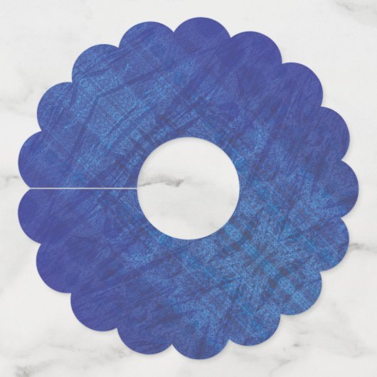 aanvaarding | Blauw Indigo Violet Shibori Patroon Wijnglaslabel (Voorkant)