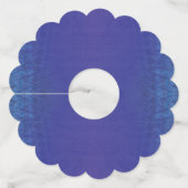 aanvaarding | Blauw Indigo Violet Shibori Patroon Wijnglaslabel (Achterkant)