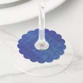 aanvaarding | Blauw Indigo Violet Shibori Patroon Wijnglaslabel (Dichtbij)