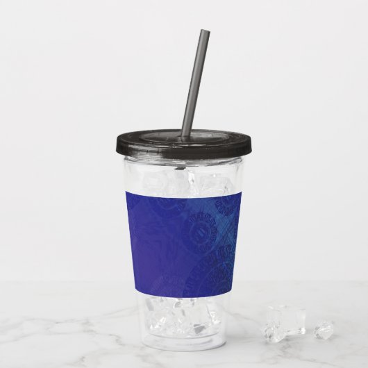 aanvaarding | Blauwe Indigo Violet Boho medailles Acryl Drinkbeker (Achterkant ijs)