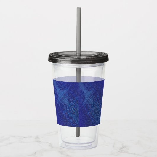 aanvaarding | Blauwe Indigo Violet Boho medailles Acryl Drinkbeker (Rechts)