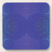 aanvaarding | Blauwe Indigo Violet Boho medailles Bier Onderzetter (Voorkant)