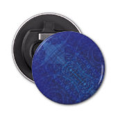 aanvaarding | Blauwe Indigo Violet Boho medailles Button Flesopener (Voorkant)