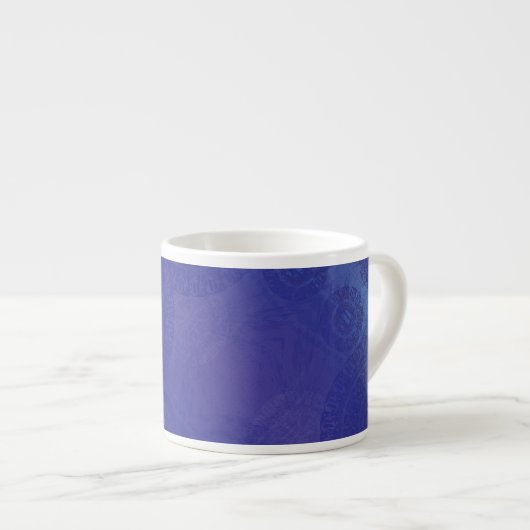 aanvaarding | Blauwe Indigo Violet Boho medailles Espresso Kop (Voorkant rechts)