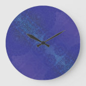 aanvaarding | Blauwe Indigo Violet Boho medailles Grote Klok (Voorkant)