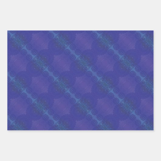 aanvaarding | Blauwe Indigo Violet Boho medailles Inpakpapier Vel (Voorkant 3)