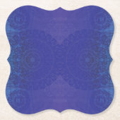 aanvaarding | Blauwe Indigo Violet Boho medailles Kartonnen Onderzetters (Voorkant)