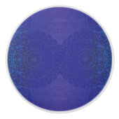 aanvaarding | Blauwe Indigo Violet Boho medailles Keramische Knop (Voorkant)