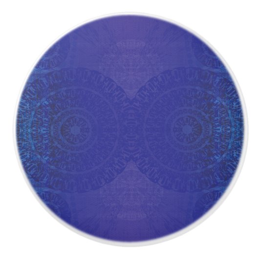 aanvaarding | Blauwe Indigo Violet Boho medailles Keramische Knop (Voorkant)