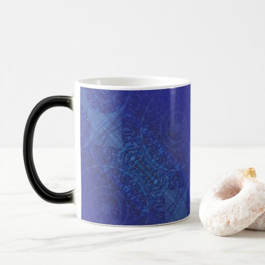 aanvaarding | Blauwe Indigo Violet Boho medailles Magische Mok (Met donut)