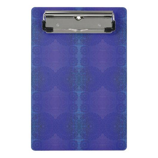 aanvaarding | Blauwe Indigo Violet Boho medailles Mini Klembord (Voorkant)