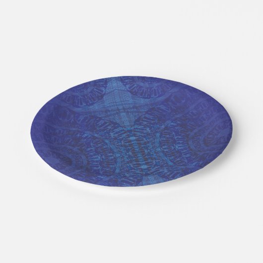 aanvaarding | Blauwe Indigo Violet Boho medailles Papieren Bordje (Gekanteld)