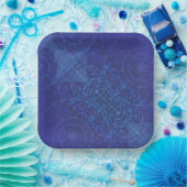 aanvaarding | Blauwe Indigo Violet Boho medailles Papieren Bordje (Feest)