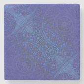 aanvaarding | Blauwe Indigo Violet Boho medailles Stenen Onderzetter (Voorkant)