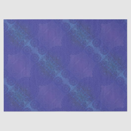 aanvaarding | Blauwe Indigo Violet Boho medailles Tissuepapier (Voorkant)