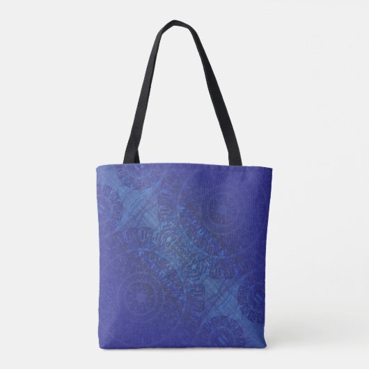 aanvaarding | Blauwe Indigo Violet Boho medailles Tote Bag (Achterkant)
