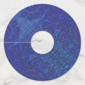 aanvaarding | Blauwe Indigo Violet Boho medailles Wijnglaslabel (Voorkant)