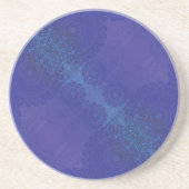 aanvaarding | Blauwe Indigo Violet Boho medailles Zandsteen Onderzetter (Voorkant)