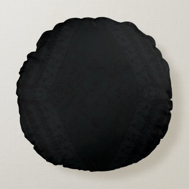 aanvaarding | Donkere Boho-textuur Rond Kussen (Voorkant)