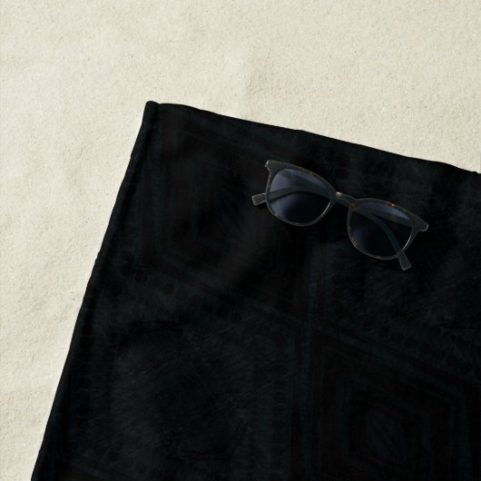 aanvaarding | Donkere geometrische structuur Strandlaken (In situ)