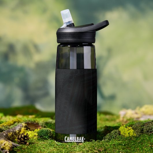 aanvaarding | Donkere geometrische structuur Waterfles (Buiten)