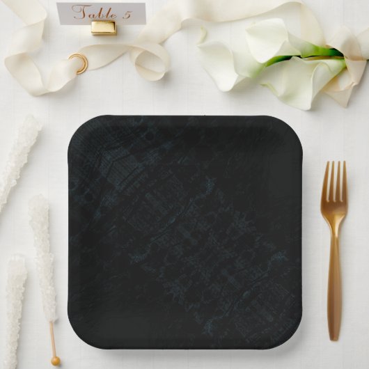 aanvaarding | Donkere Shibori-textuur Papieren Bordje (Huwelijk)