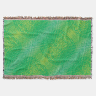 aanvaarding   Geel Groen Blauw Boho Medallions Deken