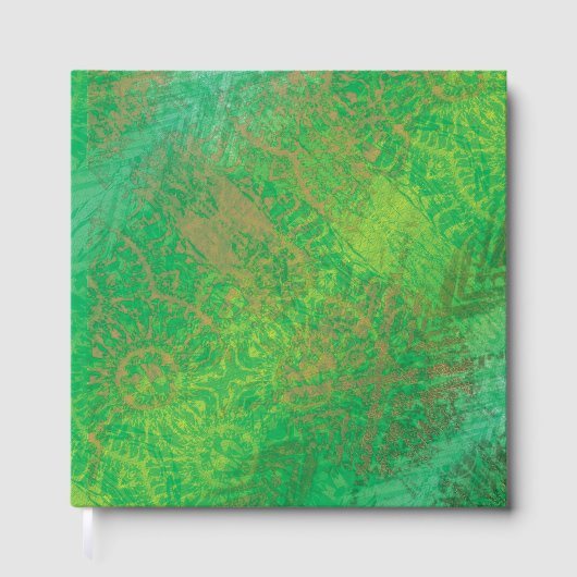 aanvaarding | Geel Groen Blauw Boho Medallions Gastenboek (Voorkant)