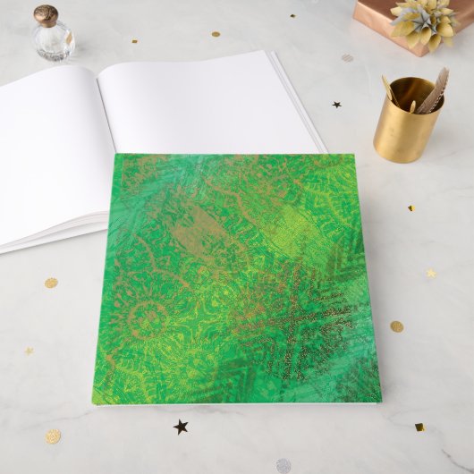 aanvaarding | Geel Groen Blauw Boho Medallions Gastenboek (Voorkant open)