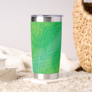 aanvaarding   Geel Groen Blauw Boho Medallions Geïsoleerde Drinkbeker