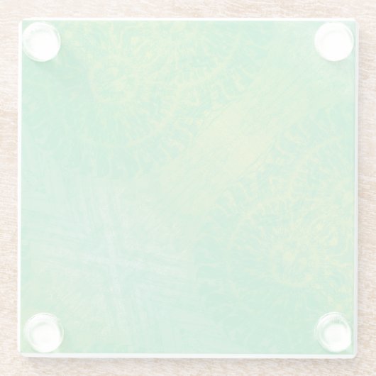 aanvaarding | Geel Groen Blauw Boho Medallions Glazen Onderzetter (Achterkant)