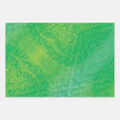 aanvaarding | Geel Groen Blauw Boho Medallions Inpakpapier Vel (Voorkant)