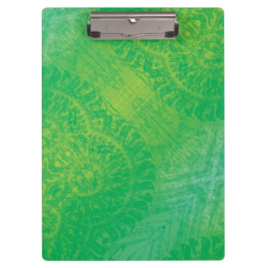 aanvaarding | Geel Groen Blauw Boho Medallions Klembord (Voorkant)