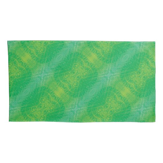 aanvaarding | Geel Groen Blauw Boho Medallions Kussensloop (Achterkant-Rechts)