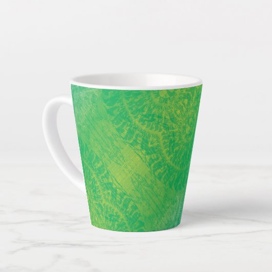 aanvaarding | Geel Groen Blauw Boho Medallions Latte Mok (Linkerhoek)