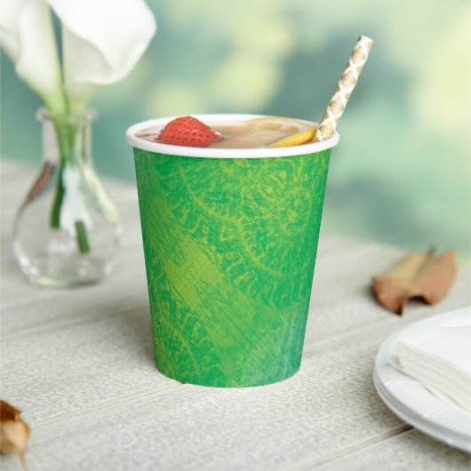 aanvaarding | Geel Groen Blauw Boho Medallions Papieren Bekers (Insitu)