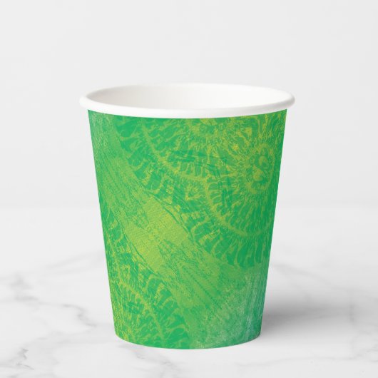 aanvaarding | Geel Groen Blauw Boho Medallions Papieren Bekers (Voorkant)