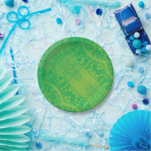 aanvaarding Geel Groen Blauw Boho Medallions Papieren Bordje