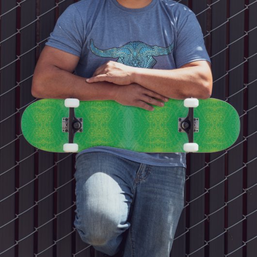 aanvaarding | Geel Groen Blauw Boho Medallions Persoonlijk Skateboard (Buiten 3)