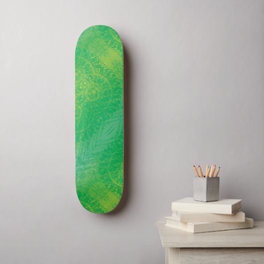 aanvaarding | Geel Groen Blauw Boho Medallions Persoonlijk Skateboard (Muurkunst)