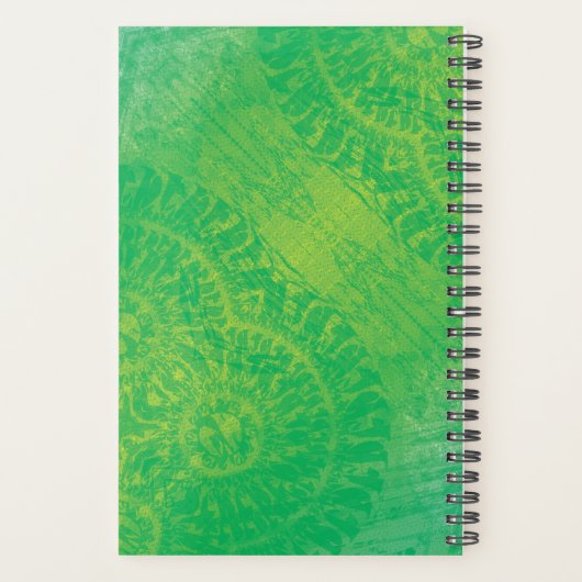 aanvaarding | Geel Groen Blauw Boho Medallions Planner (Achterkant)