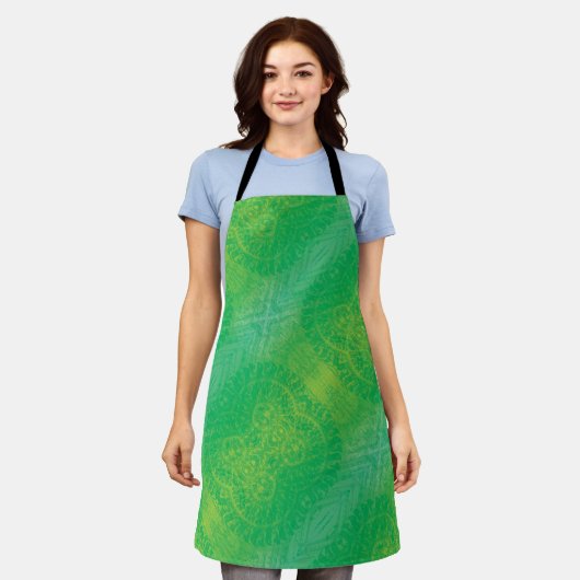 aanvaarding | Geel Groen Blauw Boho Medallions Schort (Gedragen)