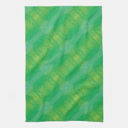 aanvaarding | Geel Groen Blauw Boho Medallions Theedoek (Verticaal)