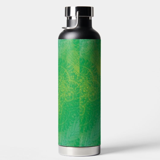 aanvaarding | Geel Groen Blauw Boho Medallions Waterfles (Rechts)