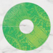 aanvaarding | Geel Groen Blauw Boho Medallions Wijnglaslabel (Voorkant)