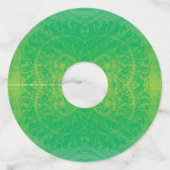 aanvaarding | Geel Groen Blauw Boho Medallions Wijnglaslabel (Achterkant)