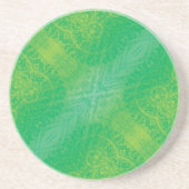 aanvaarding | Geel Groen Blauw Boho Medallions Zandsteen Onderzetter (Voorkant)