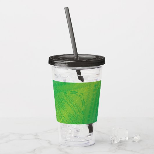 aanvaarding | Geel Groen Blauw Shibori patroon Acryl Drinkbeker (Voorkant ijs)